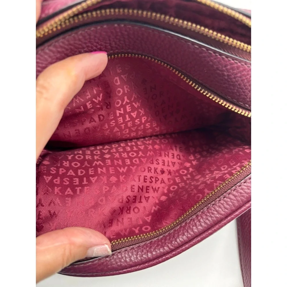 Kate Spade Crossbody Bag Mulberry Street Pyper Purple Pebbled Leather